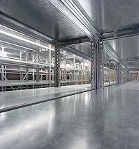 particolare scaffalature zincate