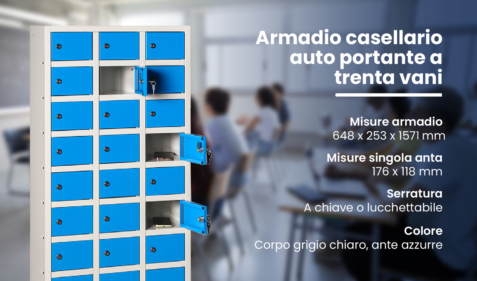 armadio porta cellulari 30 posti